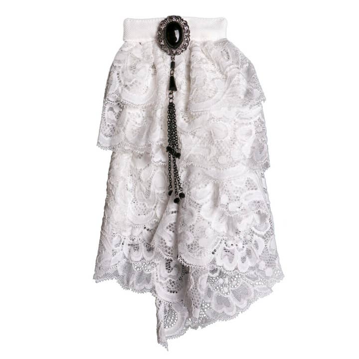 Western Fashion - Vendita all'ingrosso Cravatta - Uomo - 200107 - Cravatta in pizzo/Jabot, nera, taglia unica