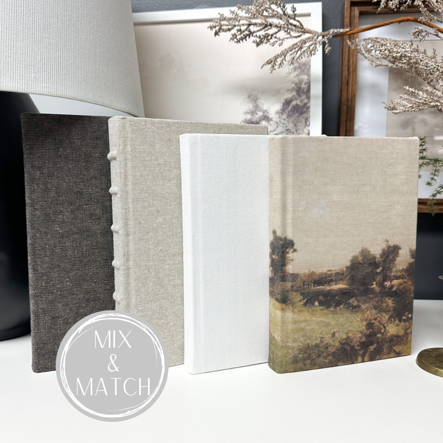 The House of Elements - Wholesale Decorative Tabletop Object - Fabric Wrapped Decorative Book with Motif Design-Shelf Decor5