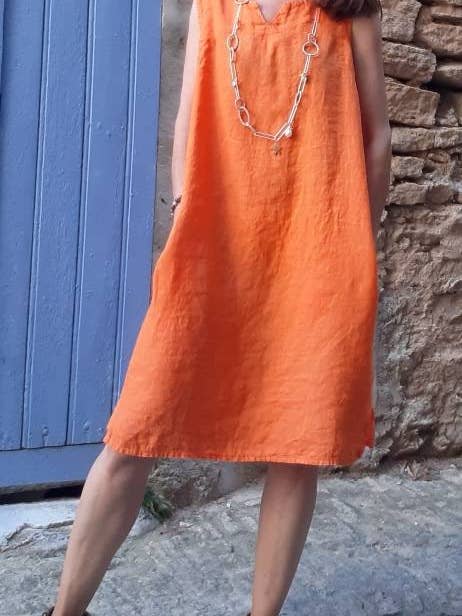 Vestido lino REF: 110 para venta al por mayor de Brin d’été