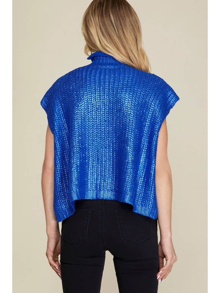 Peace Love Line – Engroshandel Pullover - Dame – SLI4314 - TRØJETOP I METALLISK FOLIE3