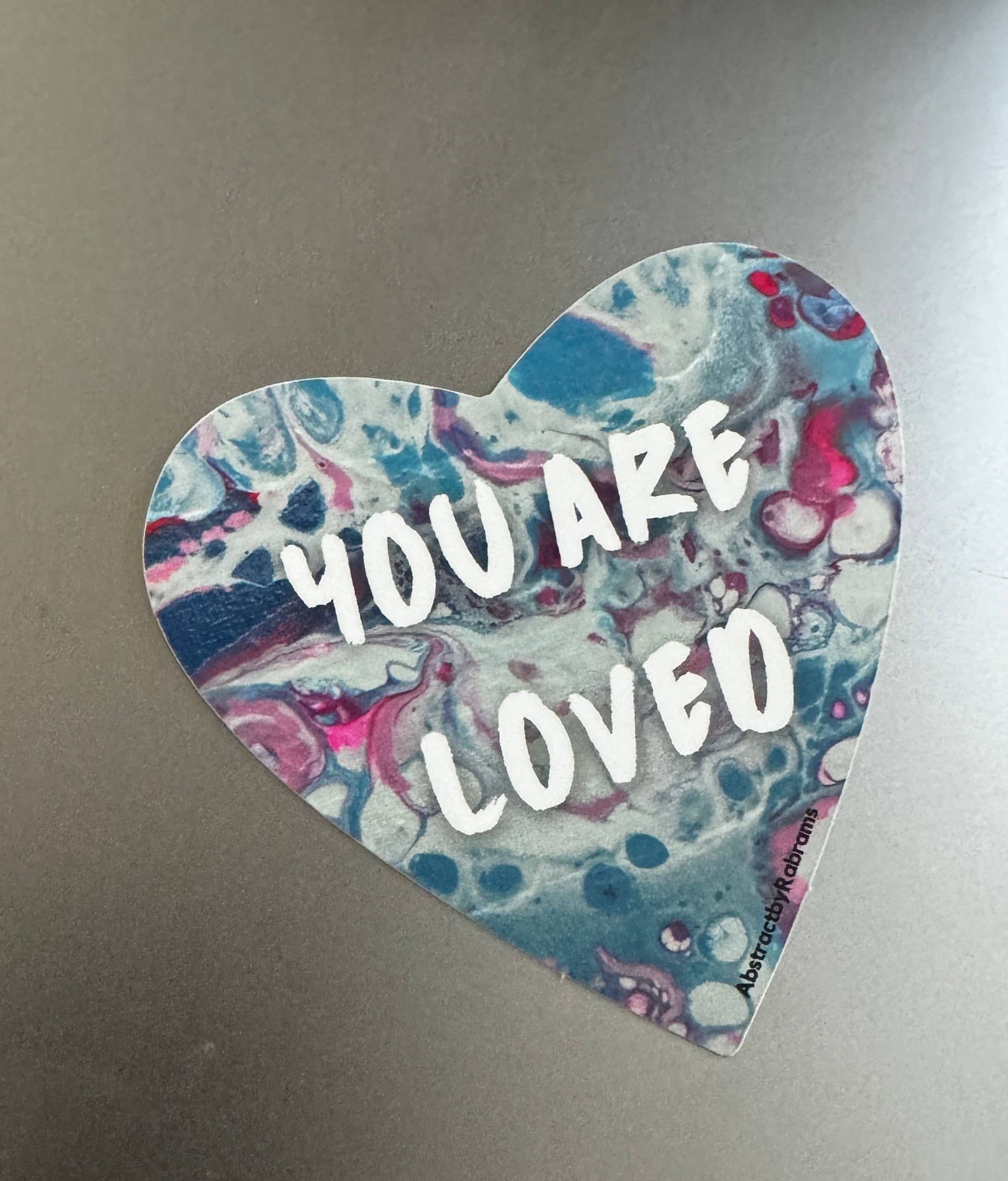 AbstractbyRabrams - Wholesale Sticker - You Are Loved Sticker - 3" - Trans Pride - LGBTQ+ Blue Pink2