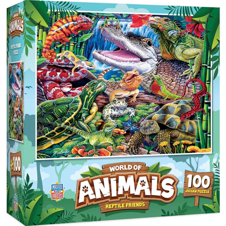 World of Animals - Reptile Friends 100 Piece Puzzle for wholesale by Masterpieces Puzzles