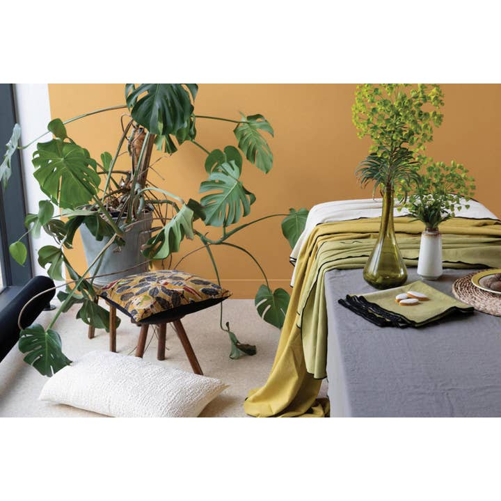 Maison Vivaraise & La Cerise sur le Gâteau - Wholesale Dishcloth - Grace Khaki 40 x 40 Recycled Napkin2