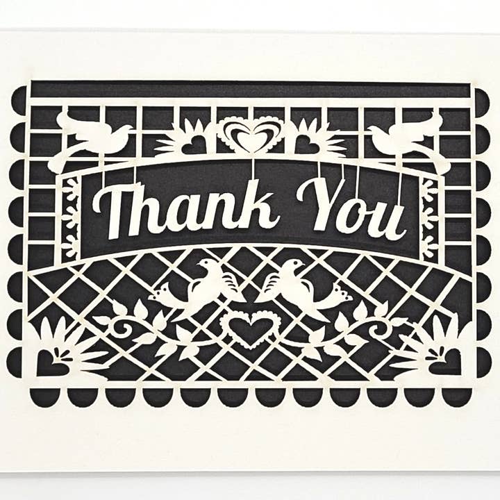 two hermanas - Wholesale Thank You Card - Thank You - Papel Picado flag1