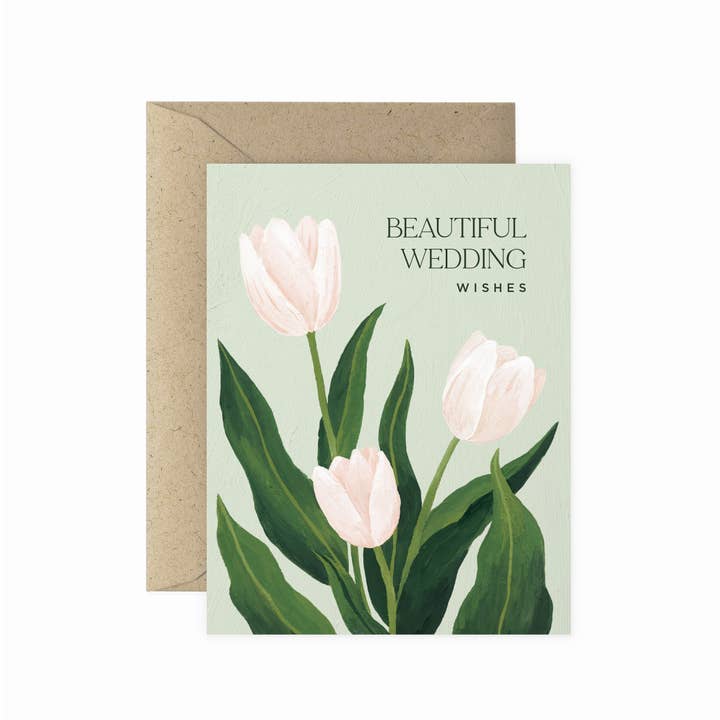 Tulips Wedding Wishes Greeting Card | Congratulations for wholesale by Paper Anchor Co.