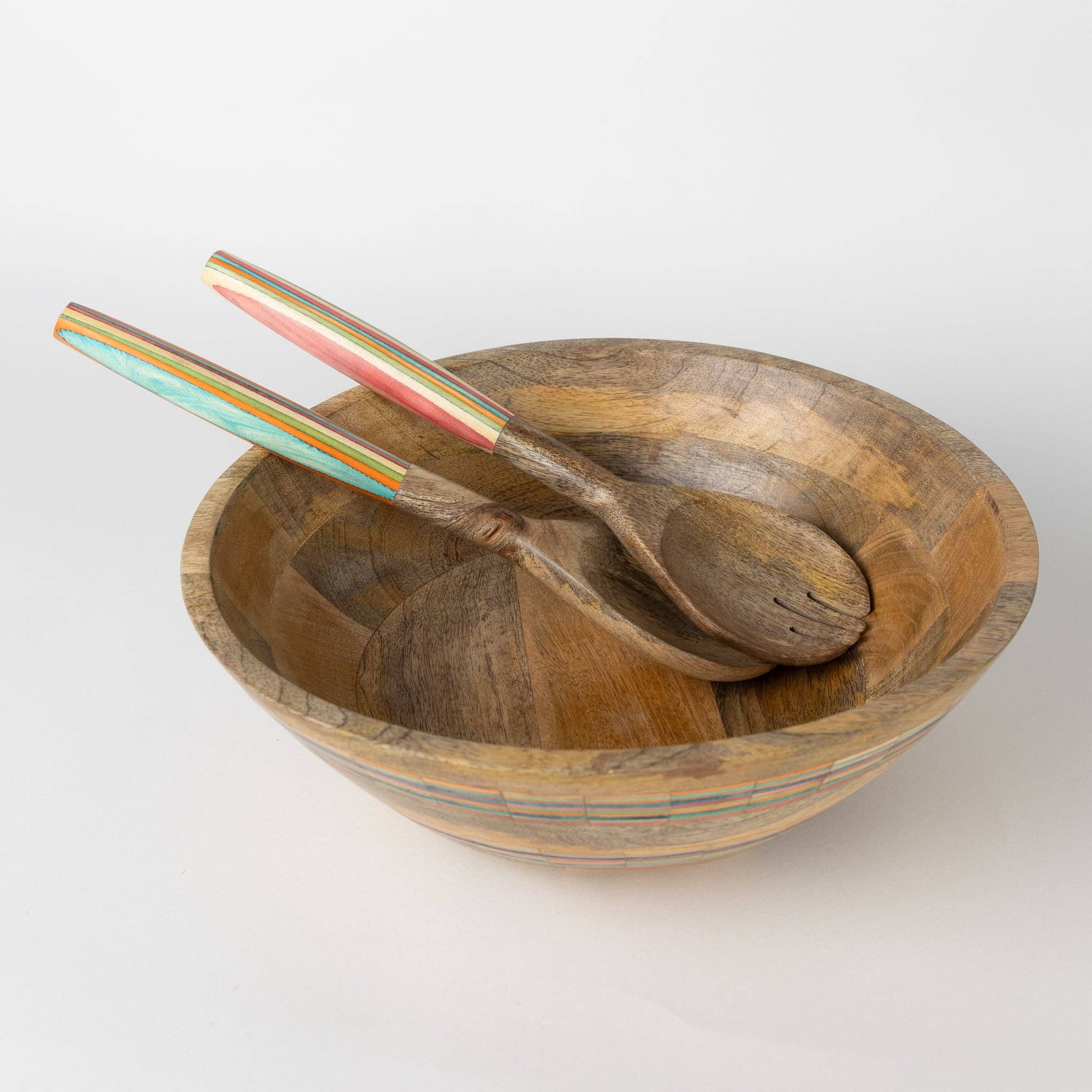 Ten Thousand Villages - Wholesale Serve Bowl - Striped Mango Wood Salad Bowl3