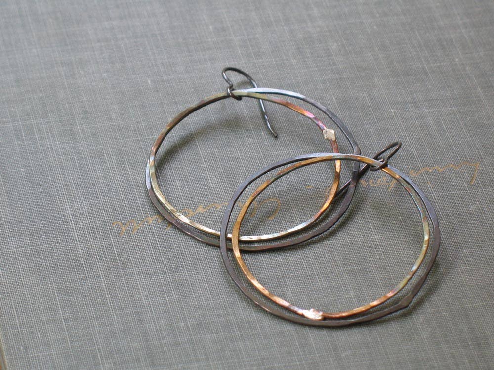 Metamorphosis Metals - Wholesale Hoop Earrings - Two Tone Patina Hoops2