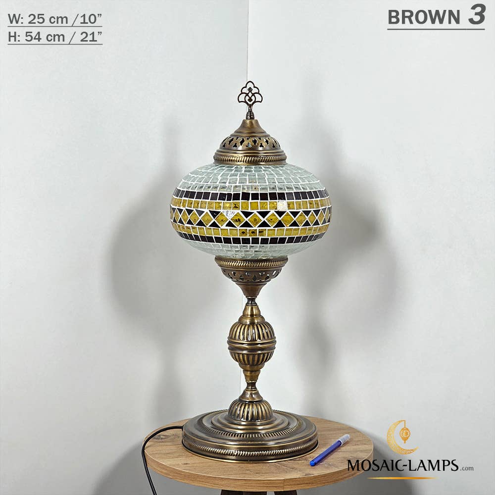 Mosaic Lamps - Wholesale Accent/Desk Lamp - 10+ Colors - Turkish Mosaic X Large Globe Table Lamp, Marrak17