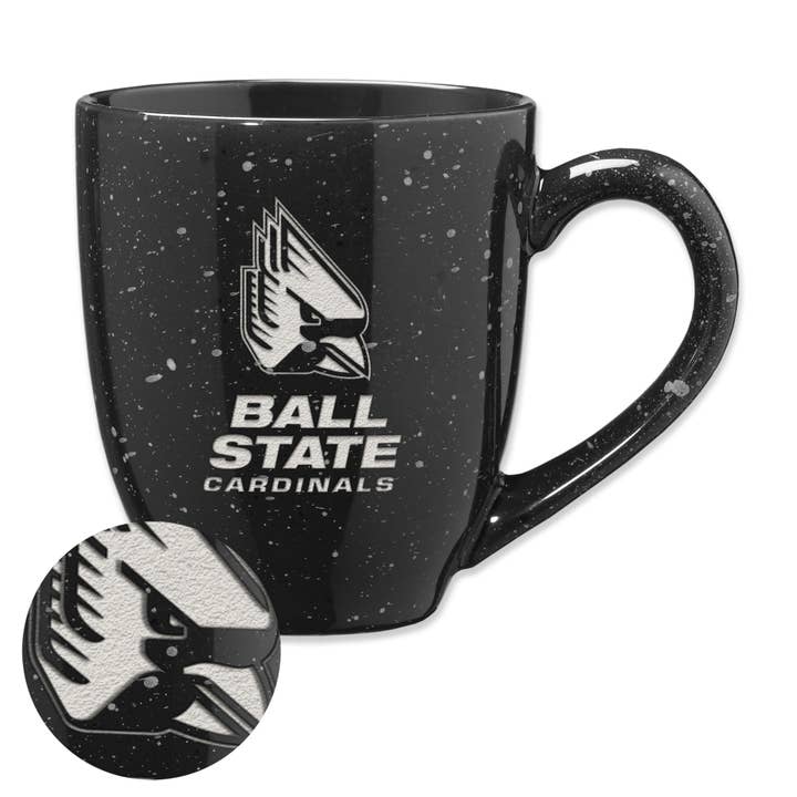 NCAA Ball State Cardinals Black 16 oz Ceramic Mug for wholesale by Rico Industries