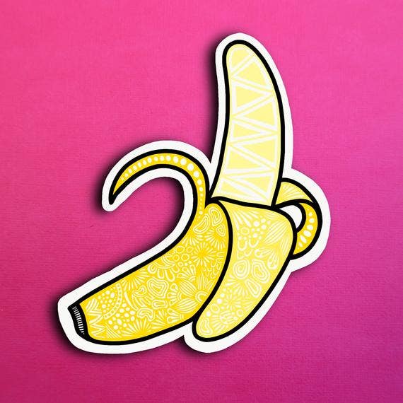 Zenspire Designs - Wholesale Sticker - Banana Sticker (WATERPROOF)0
