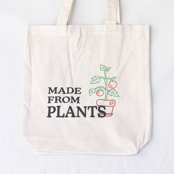 "Made from Plants" Organic Cotton Tote Bag - Simple Ecology for wholesale by Simple Ecology