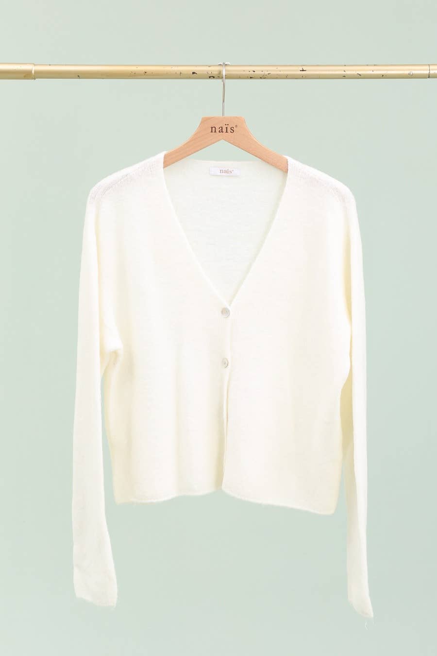 NAÏS PARIS – wholesale Kofta - Dam – Kort knappad V-ringad kofta i alpaca och ull7