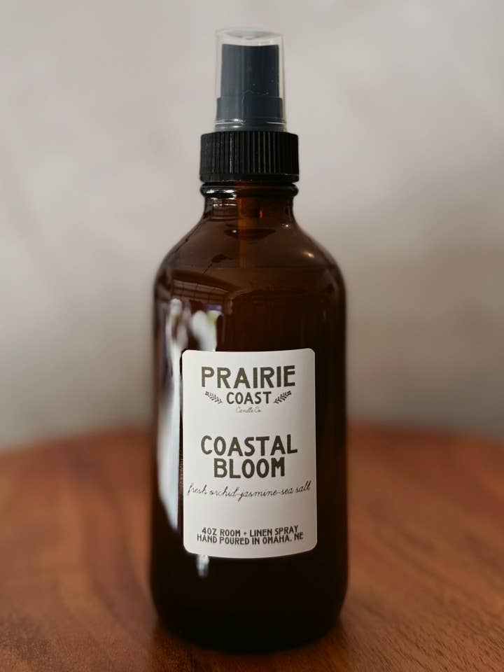 Coastal Bloom- Room & Linen Spray (4oz) for wholesale by Prairie Coast Candle Co.