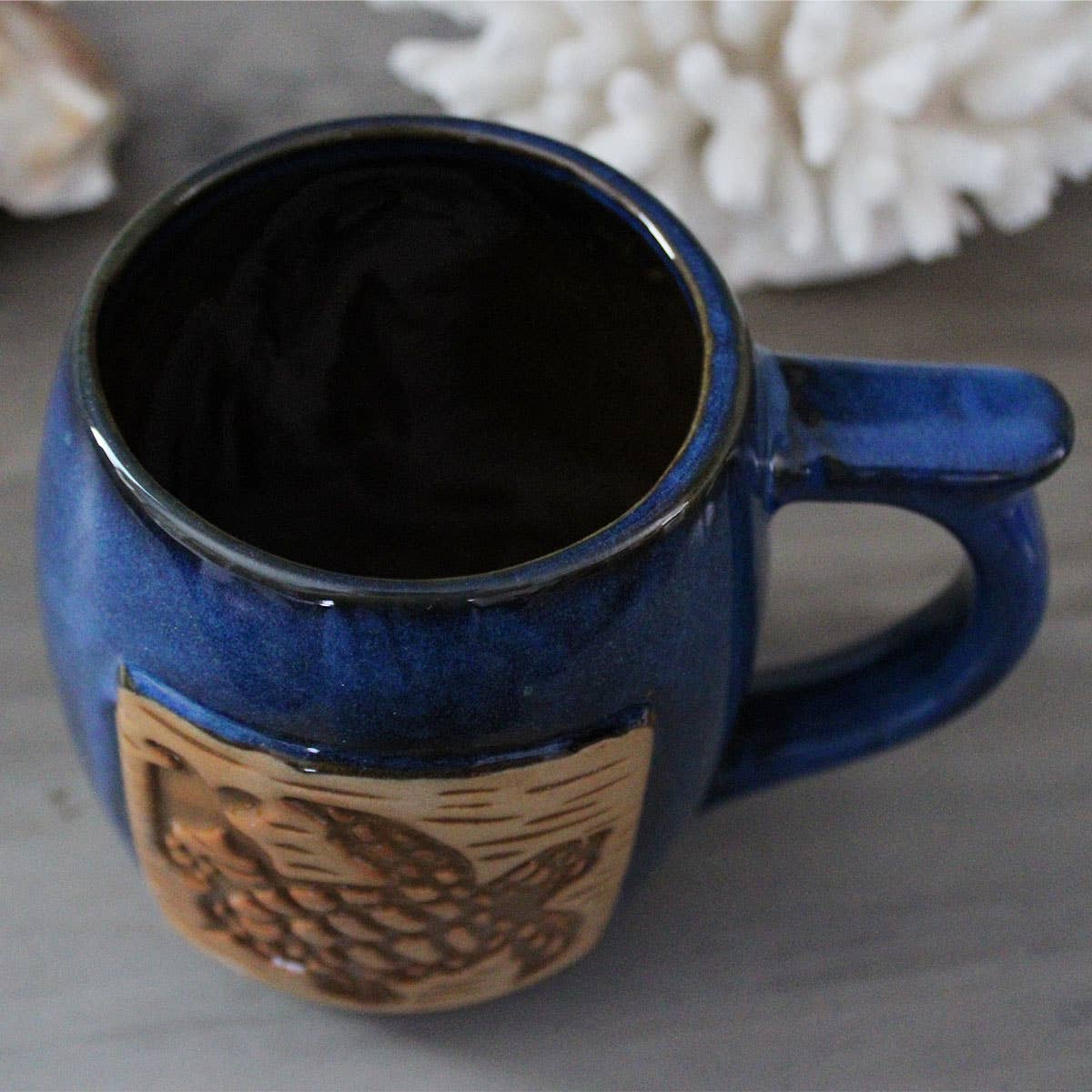 CB Home Collection - Wholesale Coffee Mug - Sea Turtle Blue Glazed Stoneware Mug2