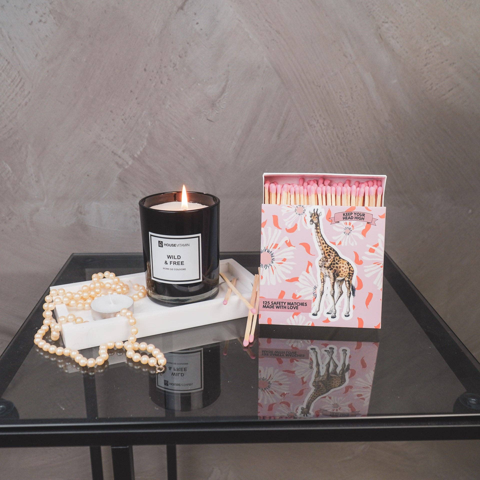 Housevitamin bv - Wholesale Match Holder - Matchbox - Lucifer Box Giraffe- Pink - 11x11x3cm5