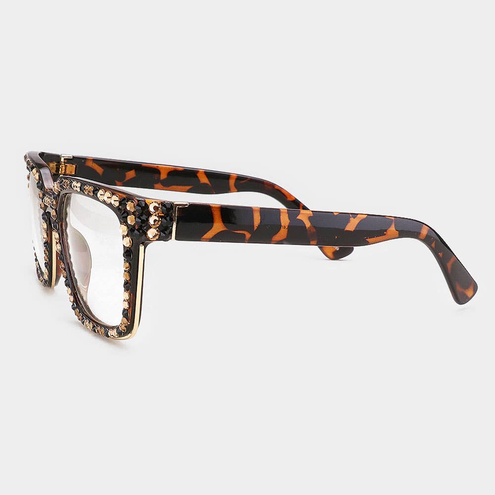 Sensibling Corp. - Wholesale Sunglasses - Women's - Crystal Embellished Clear Lens Wayfarer Sunglasses24