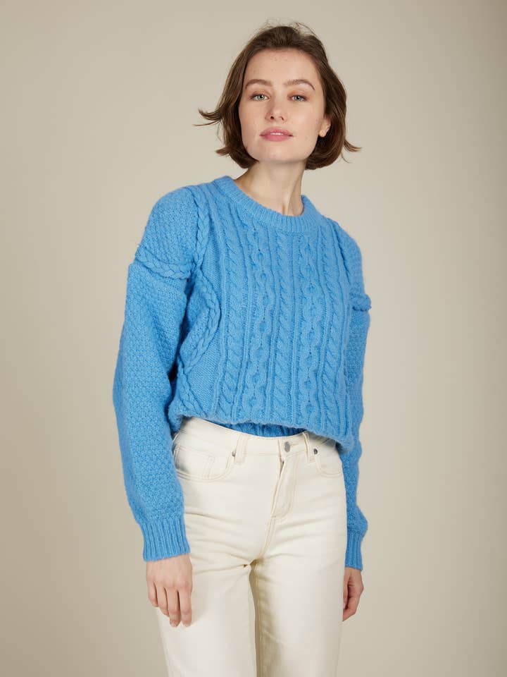 POMME - Mohair cable sweater for wholesale by Andy & Lucy