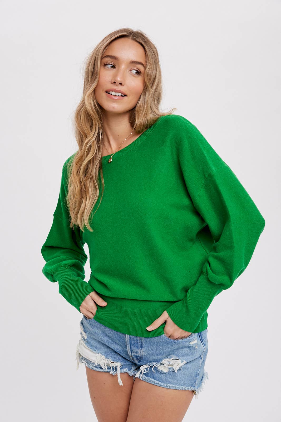 Bluivy - Wholesale Sweatshirt - Women's - BACKLESS BALLOON SLEEVES PULLOVER31