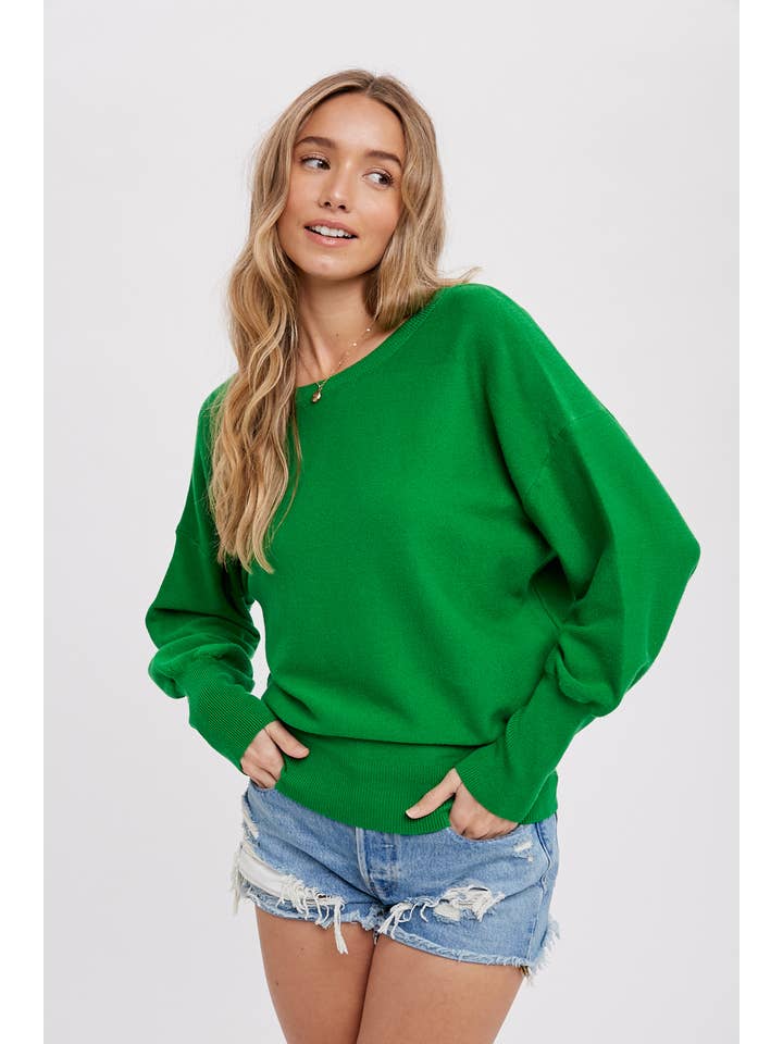 Bluivy - Wholesale Sweatshirt - Women's - BACKLESS BALLOON SLEEVES PULLOVER31