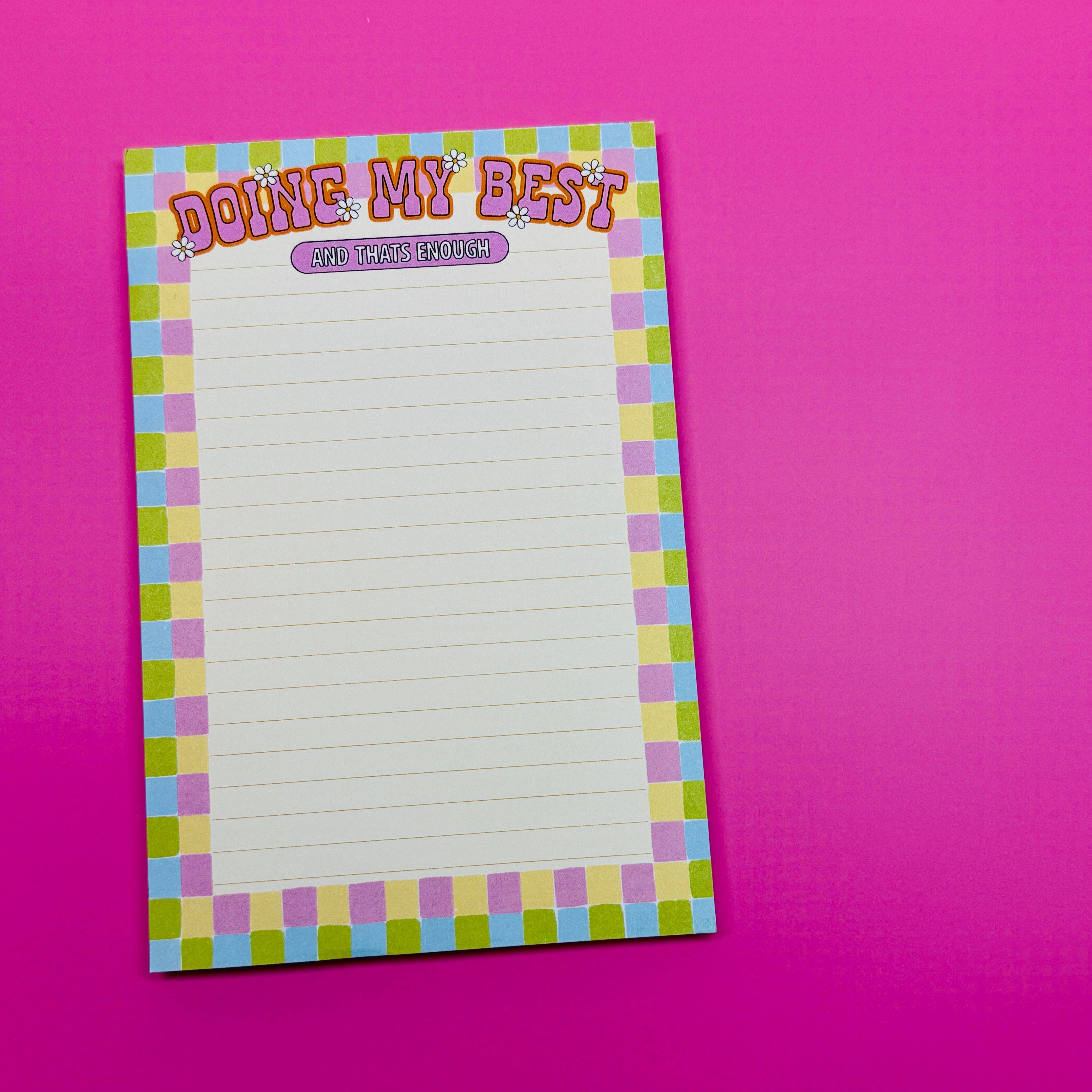 Sonny Rising – wholesale Notepad – 4x6 Notepad, Doing My Best And That's Enough1
