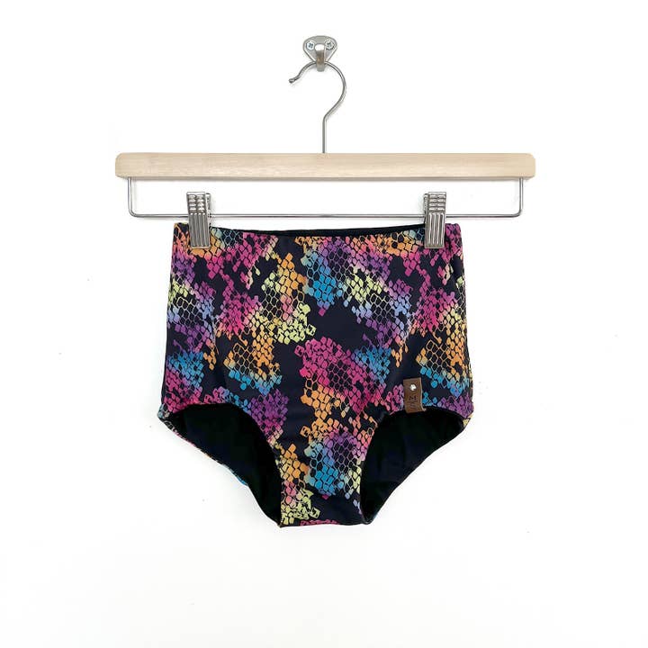 Kylie Natação Cós Alto - Cobra + Preto por atacado de MINI Street