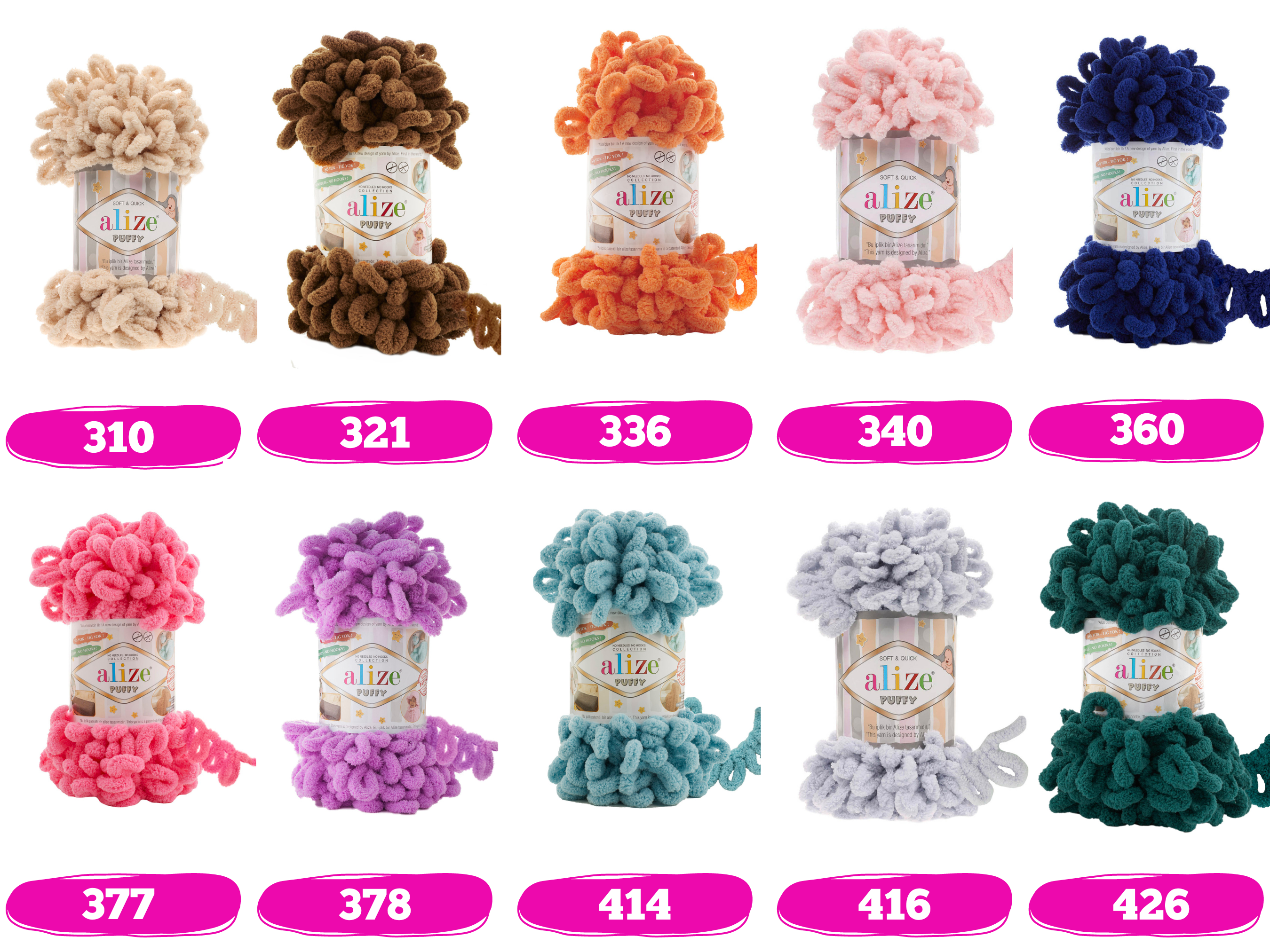 Craftsyarn – Engroshandel Garn – Alize Puffy | Tyggegarn | Blødt garn med løkker4