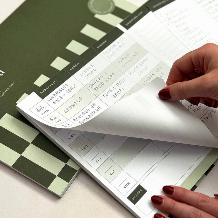 AIM Studio Co – wholesale Notepad – Weekly Meal Planner A4 Notepad with Perforated Shopping List8