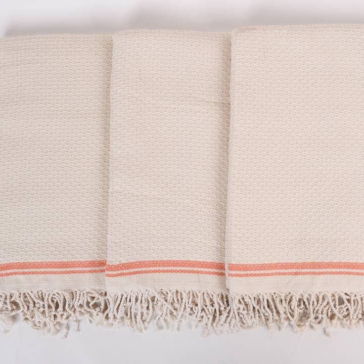 Organic Turkish Towels - Wholesale Beach towel - Turkish Beach Towel, Personalized Orange Striped Towel7
