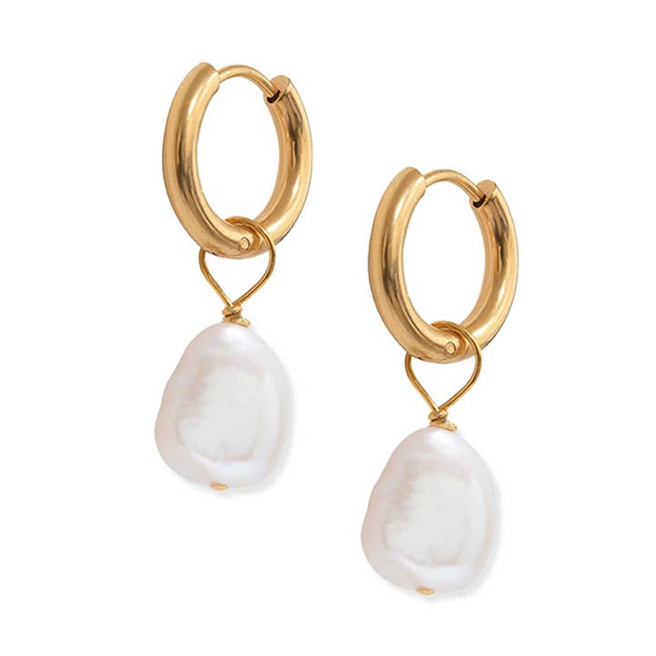 Pearl Hoops for wholesale by A Weathered Penny Jewellery