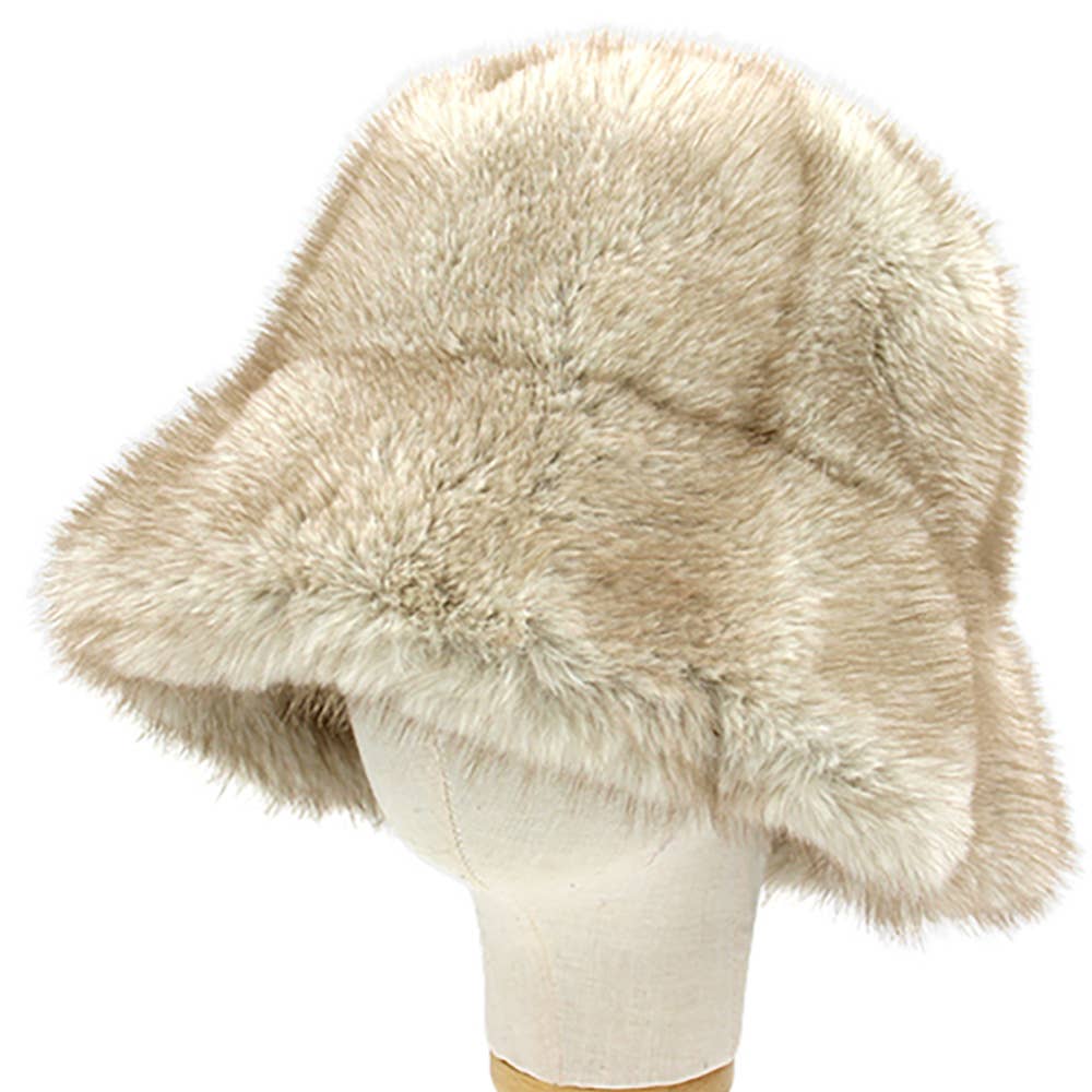 Sensibling Corp. - Wholesale Bucket Hat - Women's - Soft Plush Faux Fur Winter Bucket Hat2