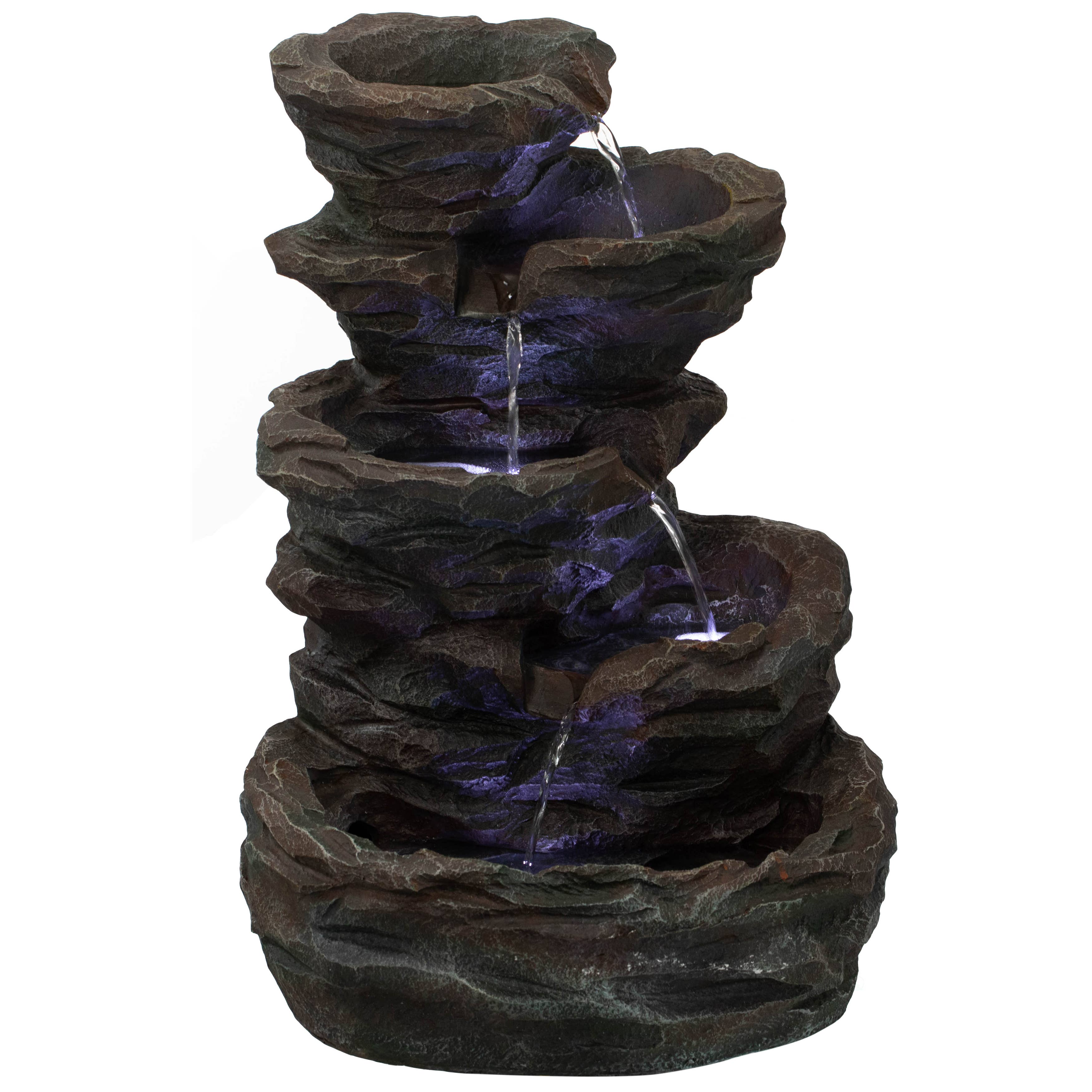Quickway Imports - Wholesale Outdoor Ornament/Decor - Decorative Rock Look Water Fountain with LED Lights12