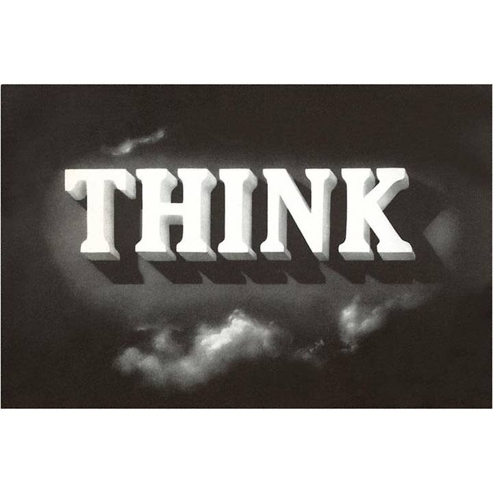 Carte de vœux AM-39 THINK, Noir et Blanc pour la vente par Found Image Press