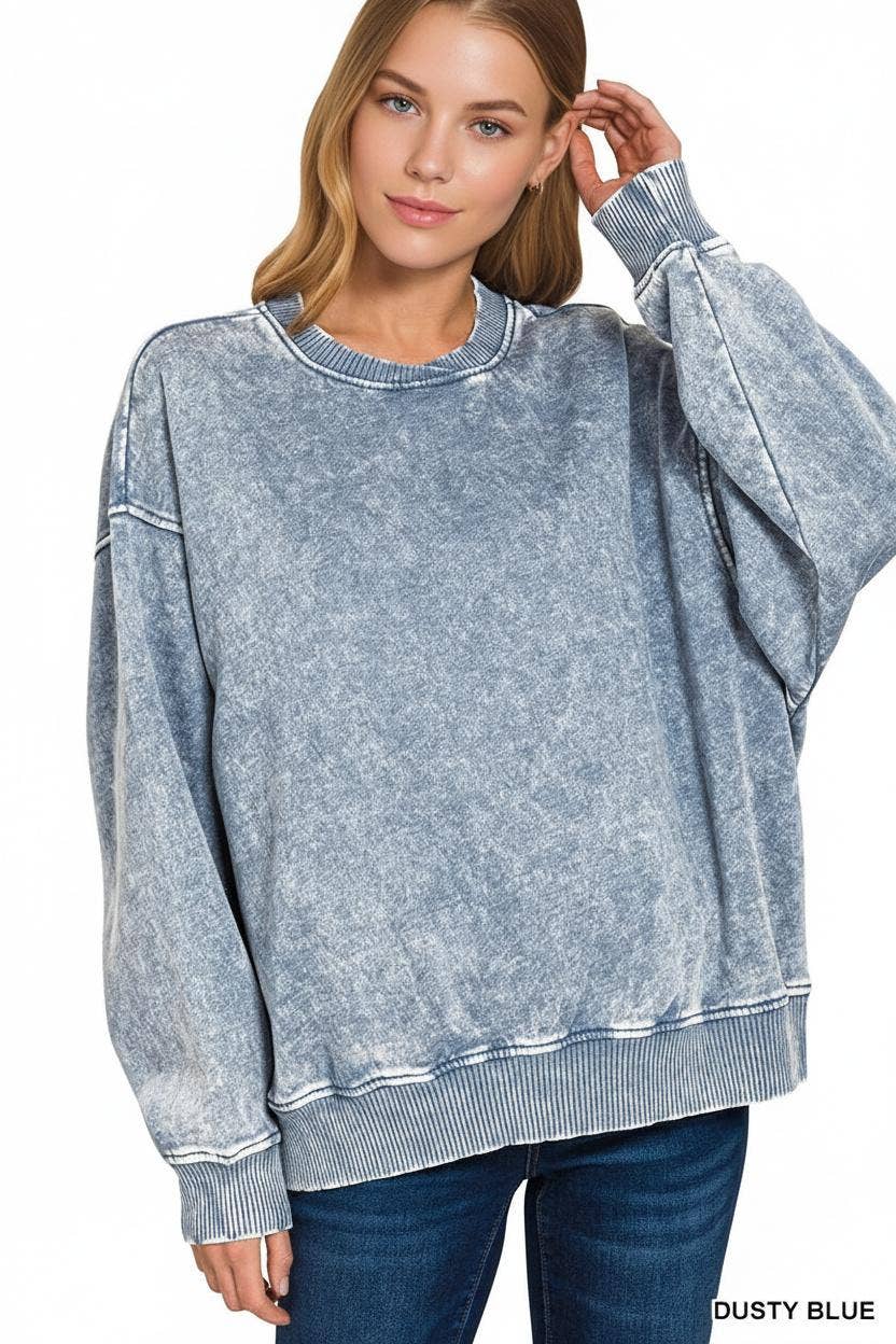42POPS - Vente Sweat-shirt – femme - Sweat-shirt en molleton Snow Wash15