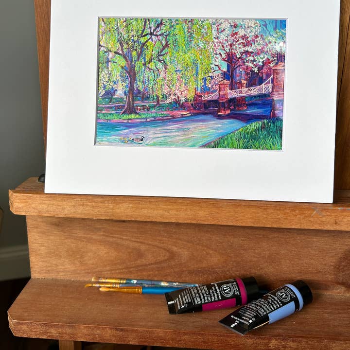 Ally Bartoszewicz Art - Wholesale Art Print - "Hello Again, Boston" 5x7 print with 8x10 mat- Public Garden0