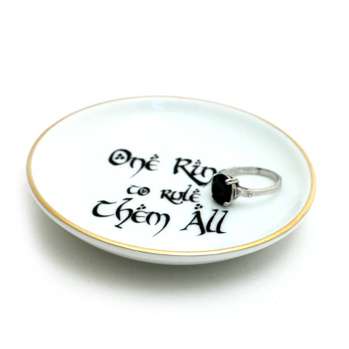 Lenny Mud - Vente Plateaux à bijoux - Le Hobbit, LOTR, coupelle bague « One Ring To Rule Them All »1