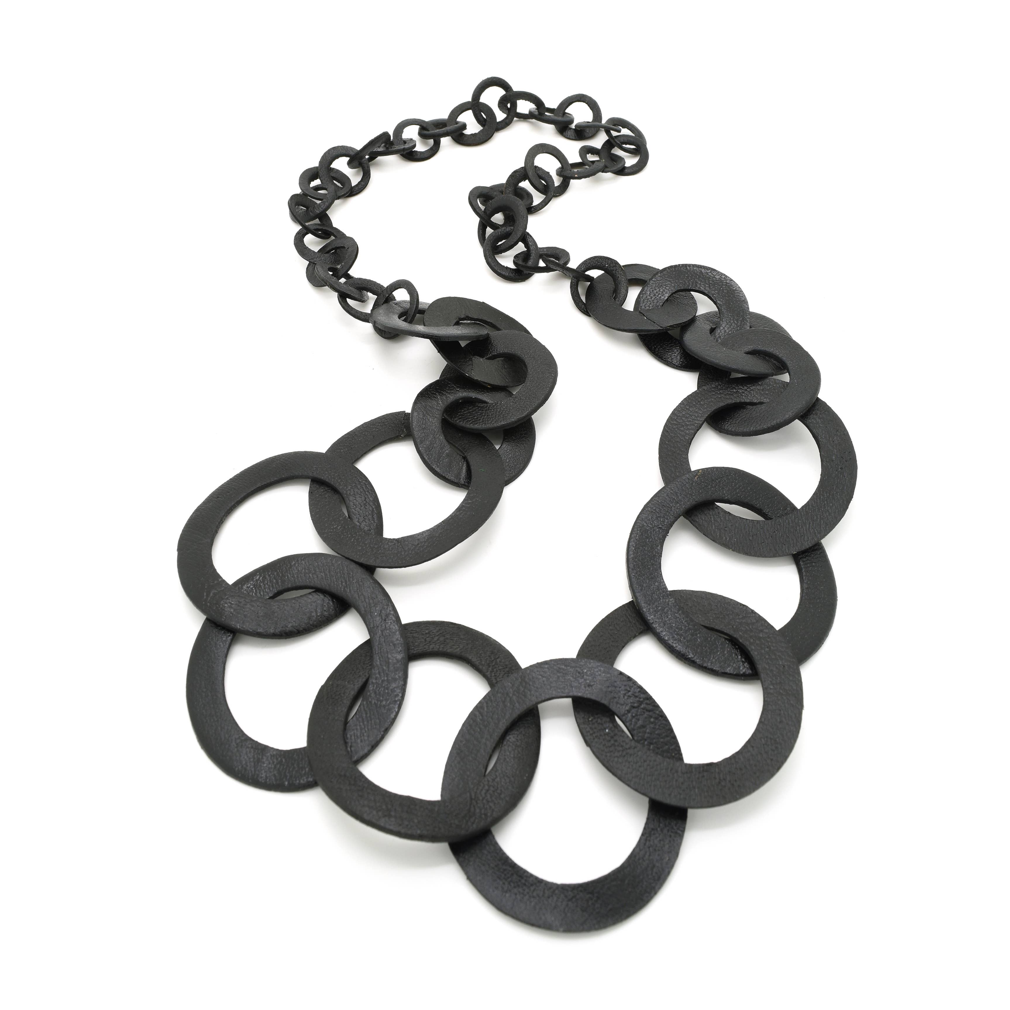 Nusantara Inc. - Wholesale Link & Chain Necklace - STUDIO 54 Leather Circle Necklace-9741610