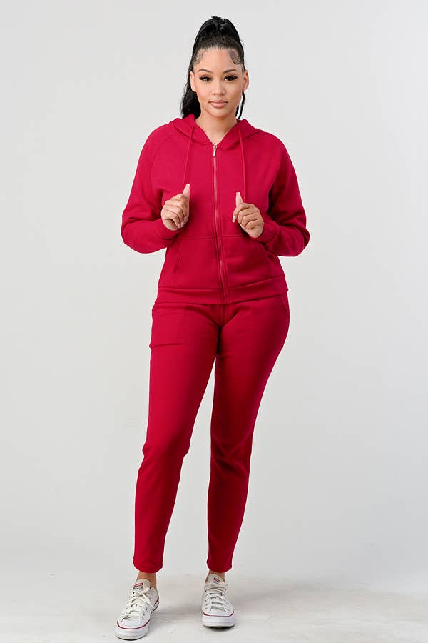 Lime All the Time - Wholesale Lounge Set - Women's - 2 Pcs Zipper Hoodie and Jogger Pants Set13