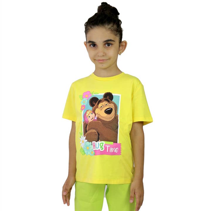 T-shirt à manches courtes et col rond Masha and The Bear pour la vente par G&G International Expo Center