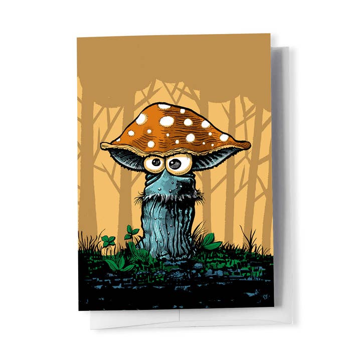 Mushroom Morning Card for wholesale by Brian Barber, Illustration
