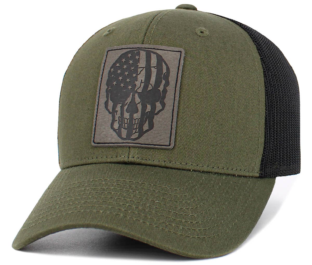 KBETHOS - Wholesale Trucker Hat - Unisex - Skull Patch Flag Mesh Ballcap2