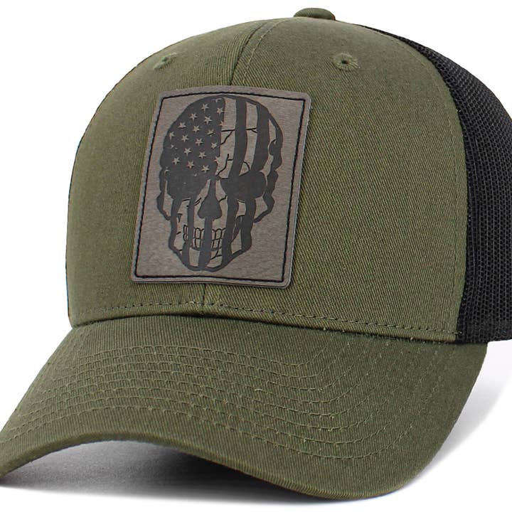 KBETHOS - Wholesale Trucker Hat - Unisex - Skull Patch Flag Mesh Ballcap2
