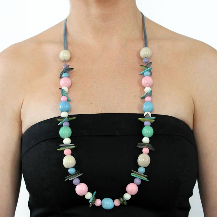 Colar Bambo Tagua Feito à Mão Fairtrade Leve por atacado de Muichic Natural Jewelry