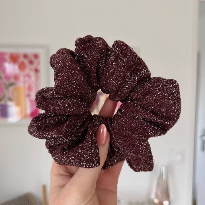 Chouchou Paillette Bordeaux for wholesale by Les chouchous de Romane