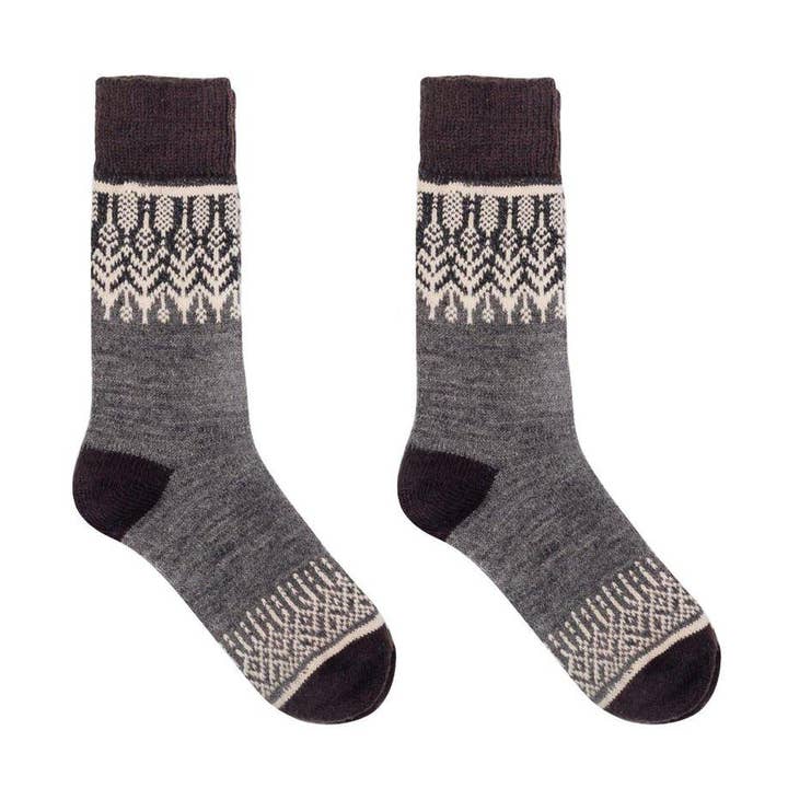 Meias Nórdicas em Lã Merino na PERFORM™ (Yule - Carvão) - Unissexo por atacado de Nordic Wools