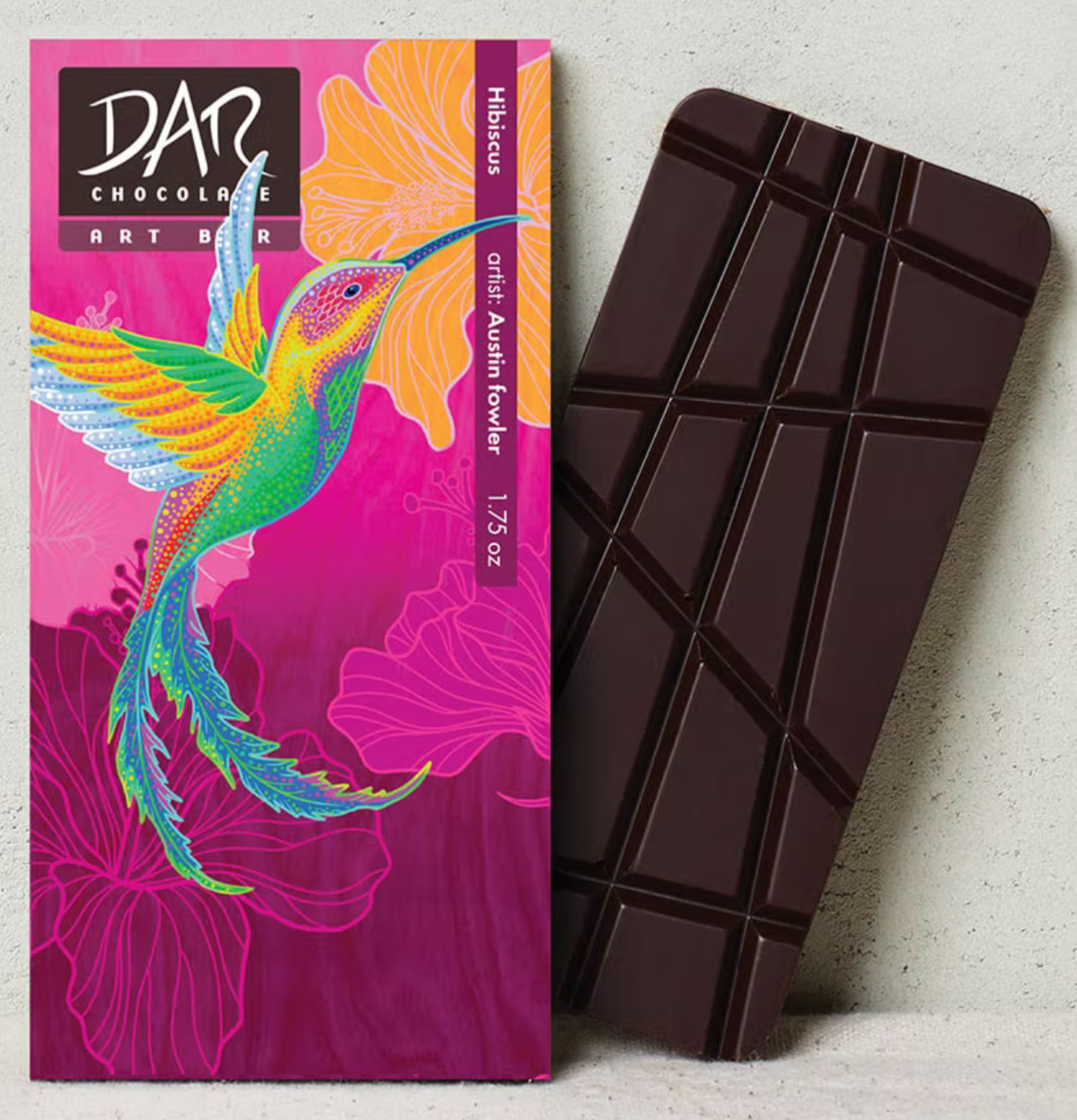 Dar Chocolate - Vendita all'ingrosso Barretta di cioccolato - Barre d'Arte: Barretta di Cioccolato Fondente 72% Ibisco Vegana Biologica6