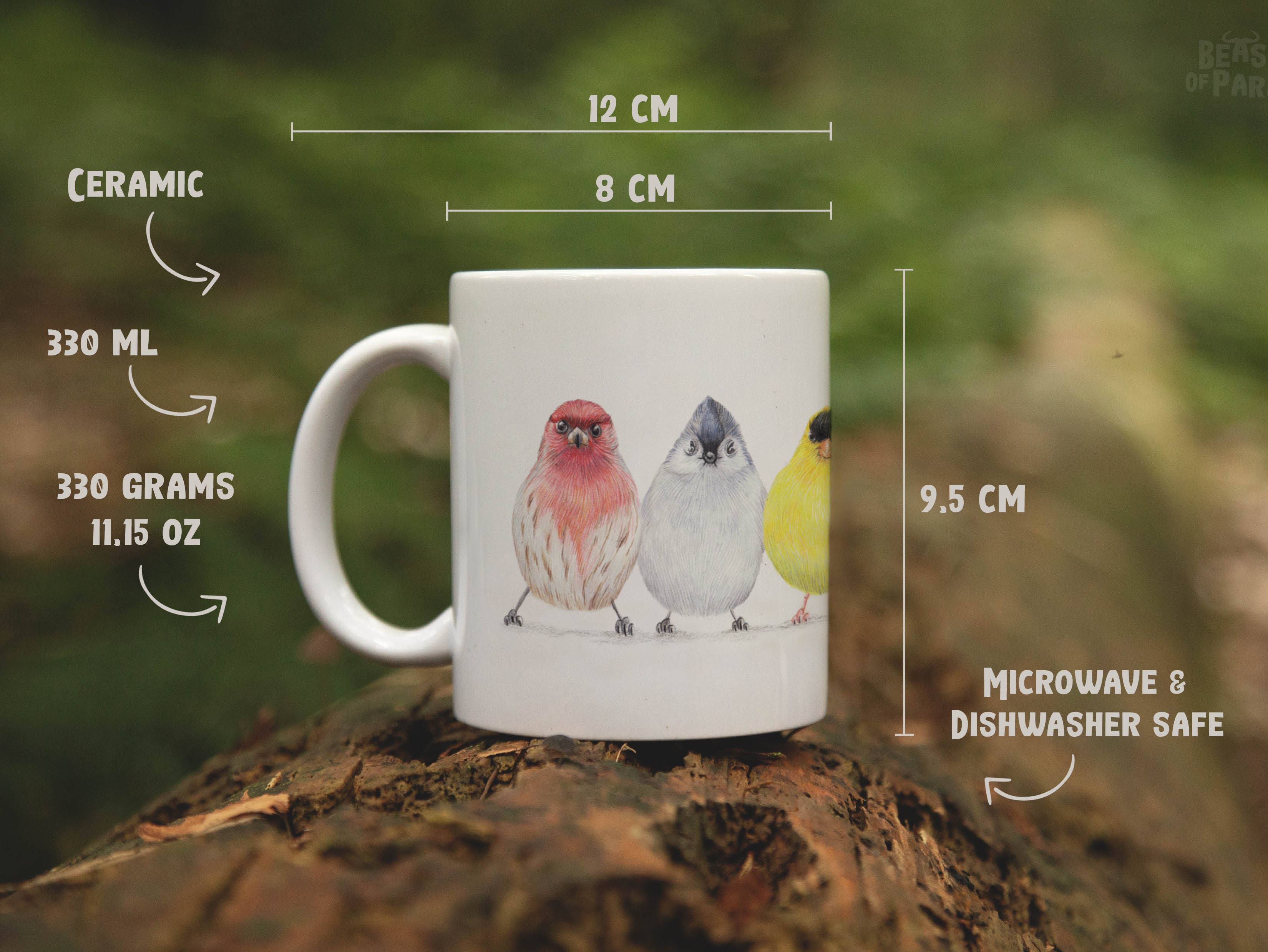 Beast of Paradise - Wholesale Coffee/Tea Cup - Ceramic Mug, North American Birds, Funny Mugs, Animal Mug7