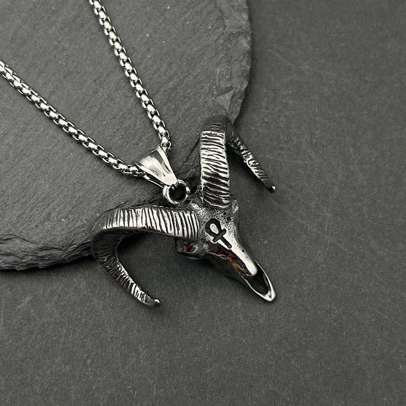 GemMeet - Venta al por mayor Collares con colgantes/abalorios - Collar con colgante de cabeza de oveja con forma de animal vintage2