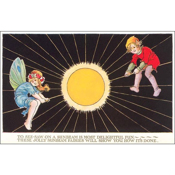 Aimant KF-378 Fées Rayons de Soleil sur Balançoire pour la vente par Found Image Press