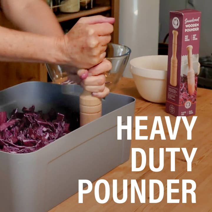 Country Trading Co. - Wholesale Kitchen tool/gadget - Wooden Sauerkraut Pounder with Easy Grip Handle3