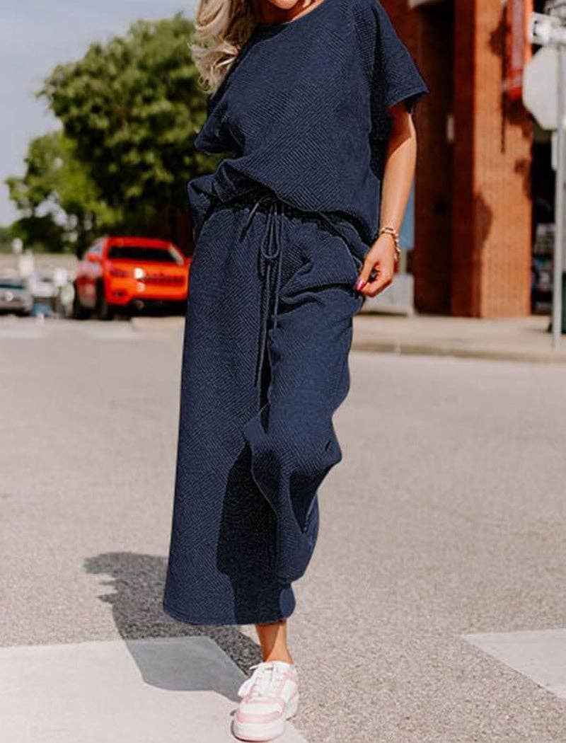 safistyle - Wholesale Lounge Set - Women's - Relaxed Two-Piece Drawstring Pants Set4